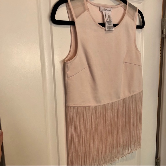 BCBGeneration Blush Pink Crop Top with Fringe - Picture 2 of 7